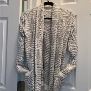 A new day grey and white printed open cardigan
